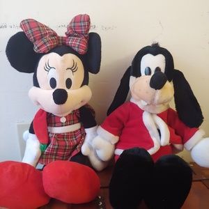 Mine Mouse & Goofy holiday plush